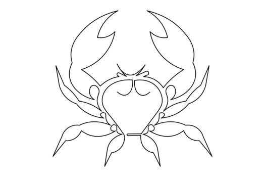 Marine creature icon continuous outline drawing simple style crustacean vector