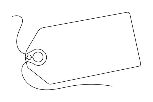 Minimalist price tag continuous line drawing icon symbol isolate design vector