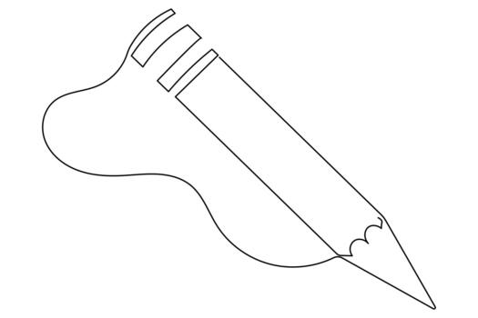 Pencil icon continuous line drawing minimalist style isolate outline vector