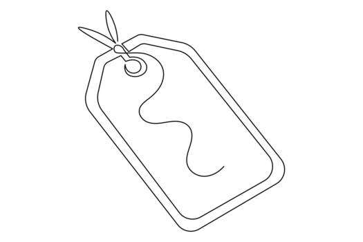 Continuous line drawing of price tag icon minimalist style isolate vector