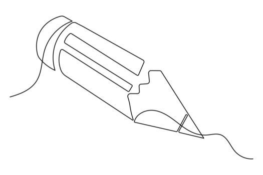 Minimalist pencil continuous line drawing icon symbol isolate design element vector