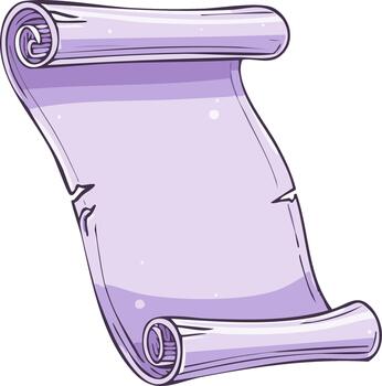 Cartoon scroll paper with decorative edges and rolled ends vector