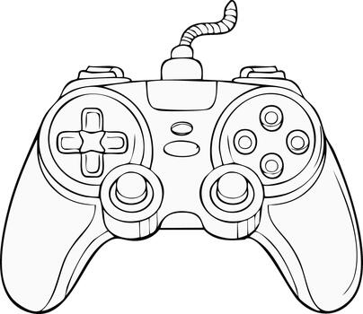 juego controlador describir, mando, consola juego de azar accesorio con direccional almohadilla y botones vector