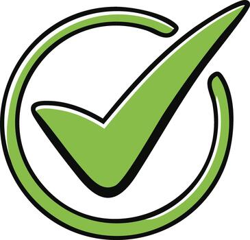 verde cheque marca icono en circulo para éxito aprobación o correcto solución vector