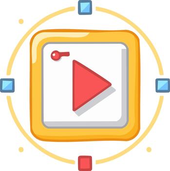 editing and animation icon with a play button and keyframes vector