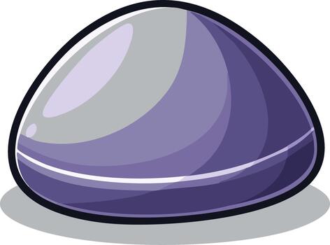 lustroso púrpura redondeado resumen forma ilustración suave Violeta piedra preciosa diseño elemento brillante botón icono vector