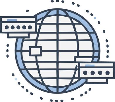 global red conexiones y digital infraestructura con seguro Internet acceso vector