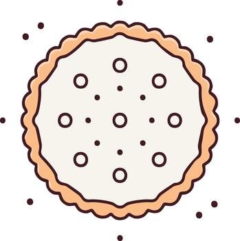 redondo galleta con guisado al gratén borde y migas ilustración vector