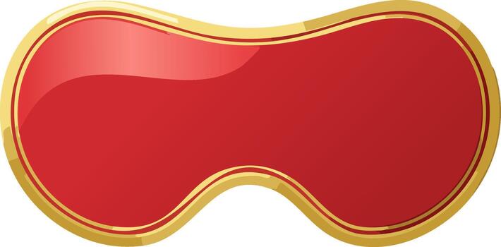 Red rounded shape with glossy gold border, abstract frame banner for a logo or message vector