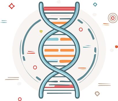 genético código resumen ilustración demostración un vistoso adn doble hélice estructura para biología y Ciencias investigación vector