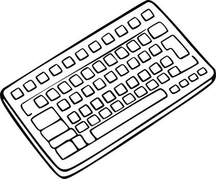 mano dibujado negro y blanco línea Arte ilustración de un computadora teclado vector