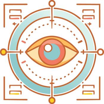 Futuristic biometric iris scan with a focus reticle for security and identification technology vector