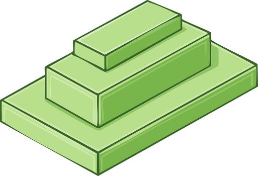 Tres nivel diagrama con bloques ascendente en un apilado formación vector