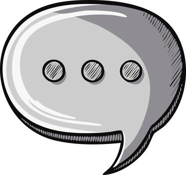 gris habla burbuja con elipsis marca, conversacion concepto, charlando, mensajería interfaz y social medios de comunicación comunicación herramienta vector