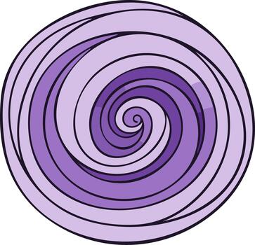 hipnótico remolino de Violeta y lila matices creando un fascinante concéntrico espiral patrón, ilustración vector