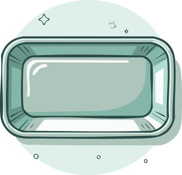 Illustrated takeout container in a cartoon style, suitable for a single serving size food vector