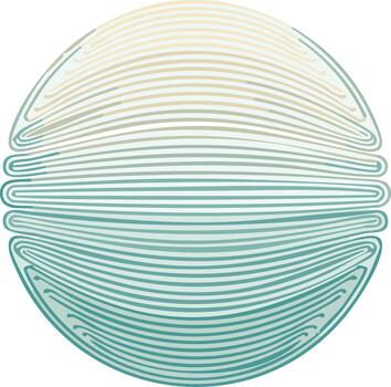 Abstract Sphere Design with Parallel Lines in Gradient Hues Modern Graphic Illustration for Print or Digital Use Artwork vector
