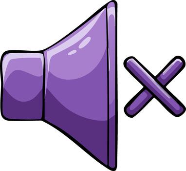 Digital Mute Speaker Icon in Cartoon Style for User Interface and Audio Control vector