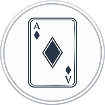 Ace of Diamonds Playing Card Symbol in a Decorative Circular Frame, Isolated Graphic vector