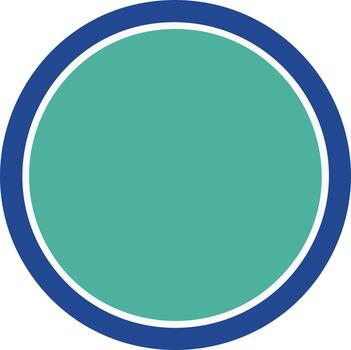 Concentric circles in teal and deep blue create a modern abstract graphic with clean lines and a simple design vector