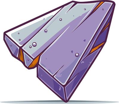 vibrante estilizado púrpura fantasía piedra preciosa bloquear con angular facetas y texturizado superficie vector