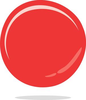 Shiny Bright Red Sphere or Button with Reflections and a Soft Shadow Element vector