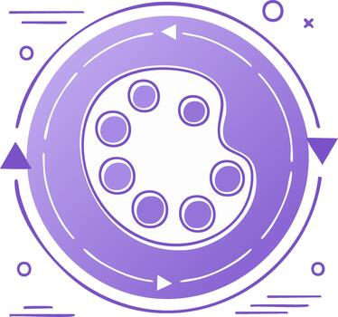 Artistic Palette with Arrows Around Icon for Creative Process or Workflow vector