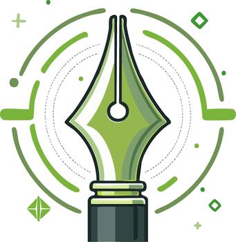 gráfico ilustración de fuente bolígrafo punta con resumen diseño elementos en verde vector