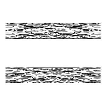 Two minimalist horizontal borders featuring a dense pattern of irregular wavy lines vector