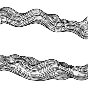 Minimalist abstract ink waves with flowing parallel lines creating a sense of movement and depth vector