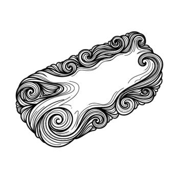 Ornate hand drawn abstract border with swirling patterns and flowing lines vector