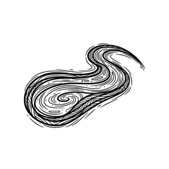 resumen arremolinándose tinta con orgánico fluido líneas y circular vórtice patrones creando un dinámica sentido de movimiento y energía aislado vector