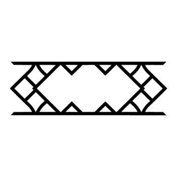 Geometric abstract horizontal line art border with diamond and triangular shapes creating a modern symmetrical pattern vector