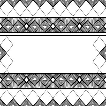 A minimalist abstract geometric pattern featuring repeating diamond shapes and concentric square outlines creating a tribal or ethnic border effect vector