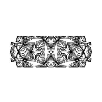 simétrico geométrico fractal modelo parecido a cristalino estructuras y facetado diamantes en un línea Arte vector