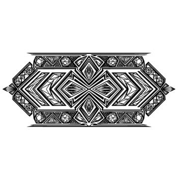 Intricate symmetrical geometric abstract pattern with sharp lines and diamond shapes isolated vector