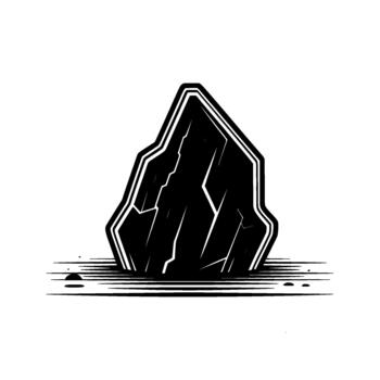 sorprendentes minimalista de un estilizado dentado rock formación con negrita contorno y interno lineal grietas aislado vector