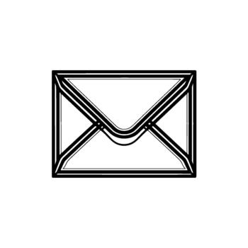 A clean minimalist of a closed envelope with bold outlines and subtle grey background perfect for digital communication concepts vector