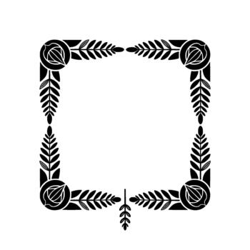 Elegant decorative floral corner frame with symmetrical leaf motifs and stylized botanical elements creating a border vector