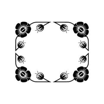 elegante floral frontera presentando estilizado flores y brotes arreglado en un rectangular marco con limpiar líneas vector