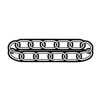 un ilustración de un grueso industrial metal cadena enlace modelo formado por dos paralelo filas de conectado oval Enlaces aislado vector