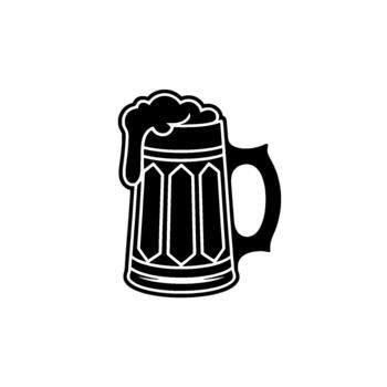 A bold illustration of a frothy beer mug with foamy overflow vector