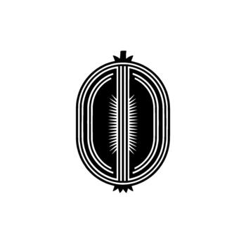 Stylized illustration of a halved pomegranate with intricate linear patterns vector