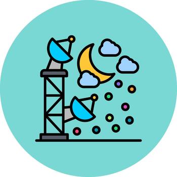 Satellite Tower Digital Layer Unit vector