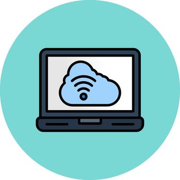 Cloud Computing Thin Outline Feature vector