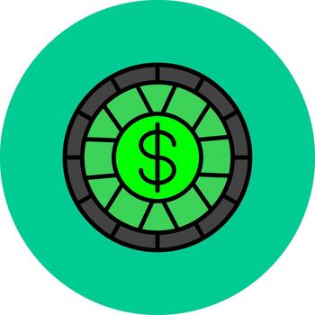 Dollar Chip Subtle Stroke Patch vector