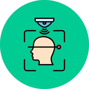 cara reconocimiento elegante curva unidad vector