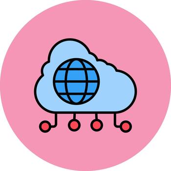 Cloud Network Polished Pixel Module vector