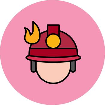 bombero casco claro forma fragmento vector