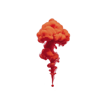 röd bläck moln virvlande i vatten, skapande dramatisk abstrakt form liknar explosion, isolerat på genomskinlighet bakgrund, med vibrerande Färg och dynamisk rörelse png